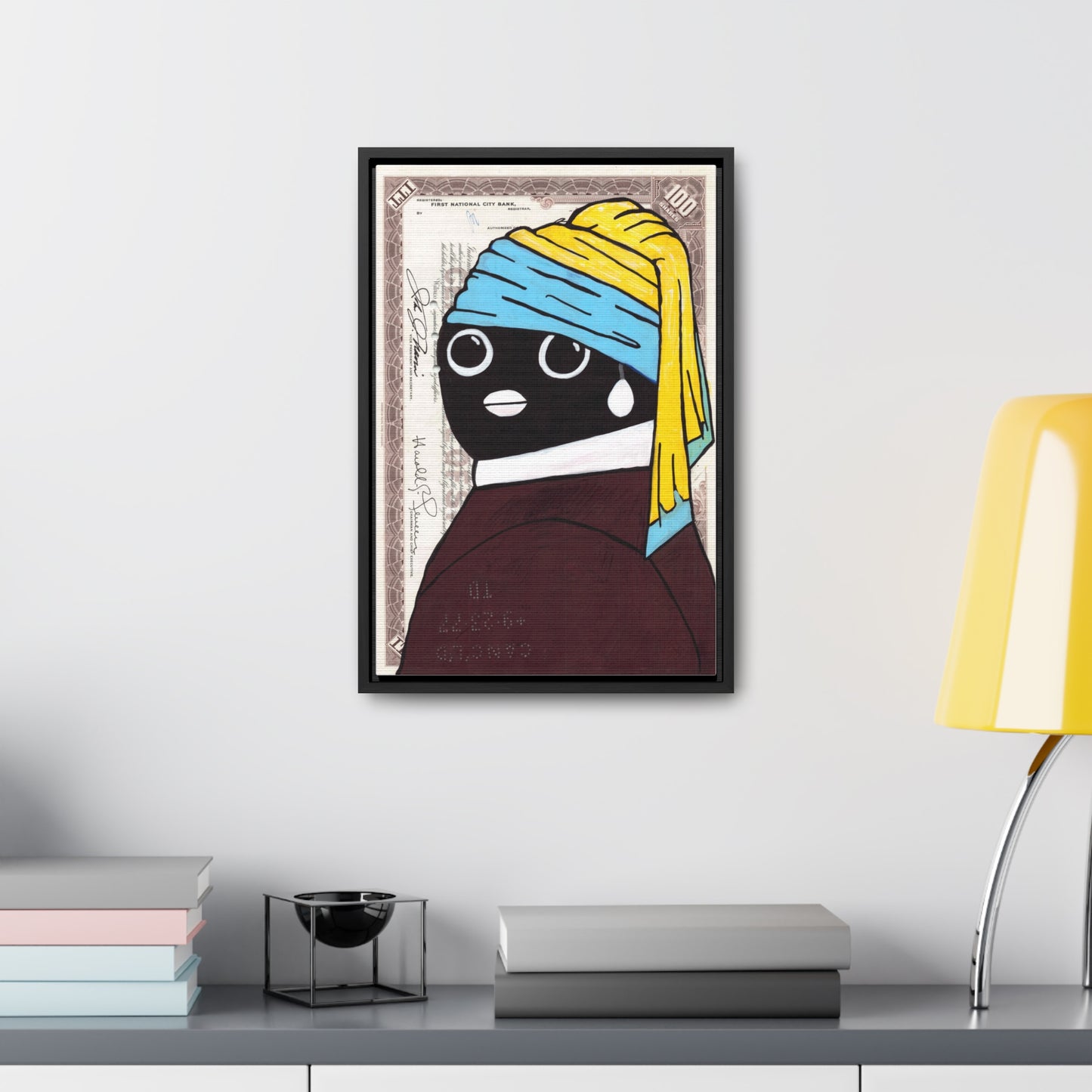 Penguino with a Pearl Earring (Open Edition Print on Canvas)