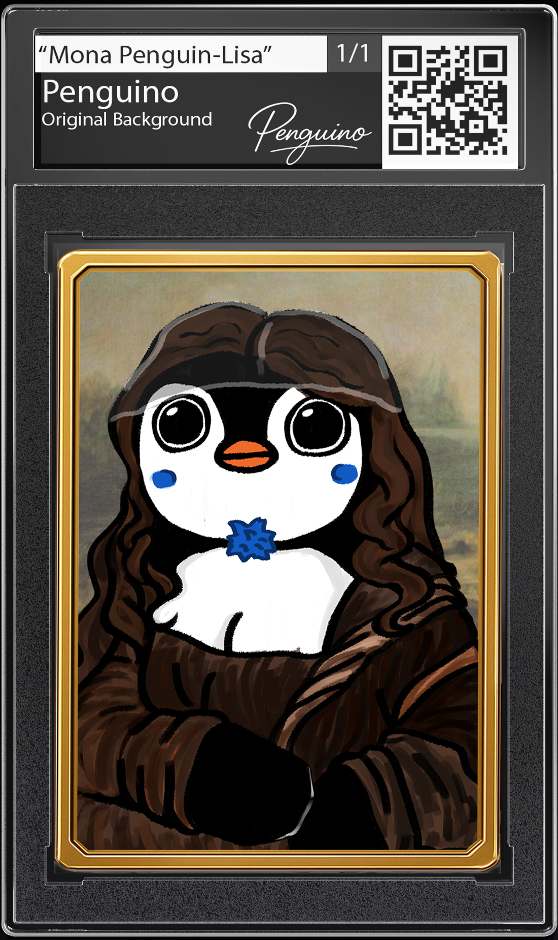 Penguino Mona Lisa Art Card