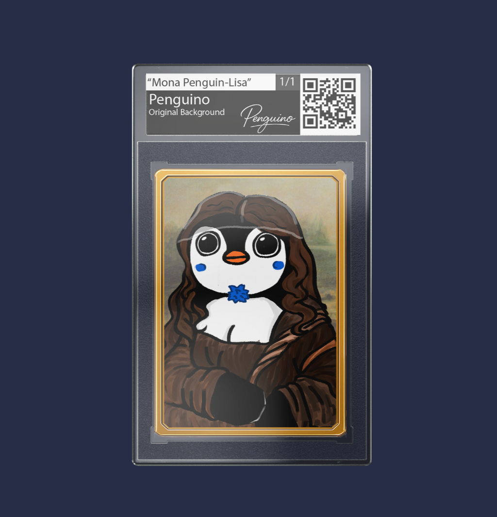 Penguino Mona Lisa Art Card